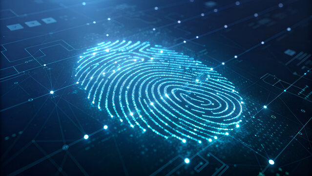 Digital fingerprint security technology concept