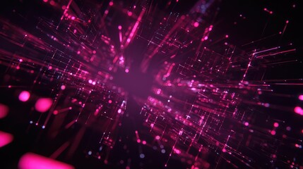 Digital network connecting data streams, an abstract technology concept