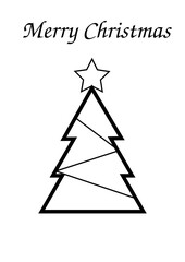 Black and White Christmas Tree Card
