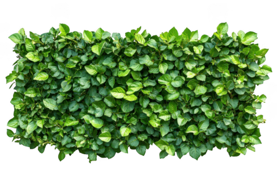 Green hedge wall texture isolated on transparent background - Powered by Adobe