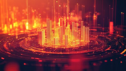 Digital city connecting global smart network data technology