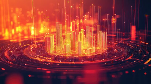 Digital city connecting global smart network data technology - Powered by Adobe