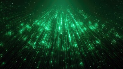 Digital data flowing matrix representing network communication technology