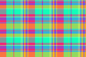 Flow textile texture plaid, folk pattern vector seamless. Horizon fabric check background tartan in bright and pink colors.