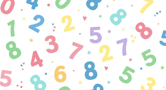 Playful Pastel Number Pattern for Educational Purposes and Children's Designs Projects