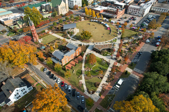 Top down view of Bell Tower Green in Salibury in North Carolina