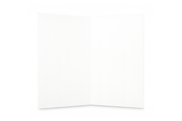 Blank white trifold brochure mockup template creating a clean design for presentation, advertising, and marketing on transparent background