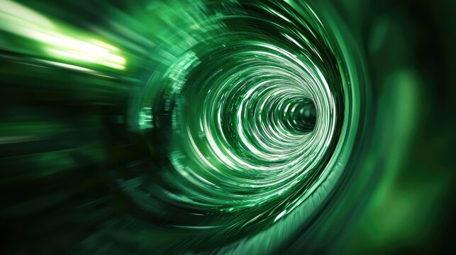 Green light speed tunnel vortex technology background