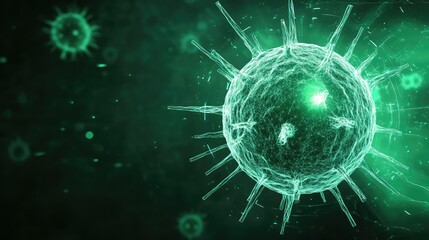 Virus attacking human internal system on a cellular level