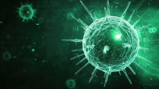 Virus attacking human internal system on a cellular level