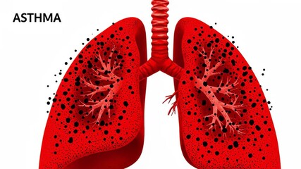 Illustration of lungs affected by asthma