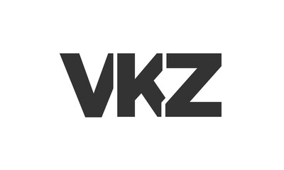 VKZ logo design template with strong and modern bold text. Initial based vector logotype featuring simple and minimal typography. Trendy company identity.