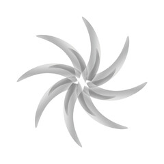 Fototapeta premium Abstract spiral design element flowing curved shapes in a circular pattern isolated on white background