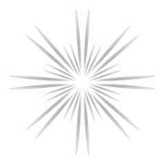 Starburst vector illustration radiating light beams design element for graphic projects isolated on transparent background
