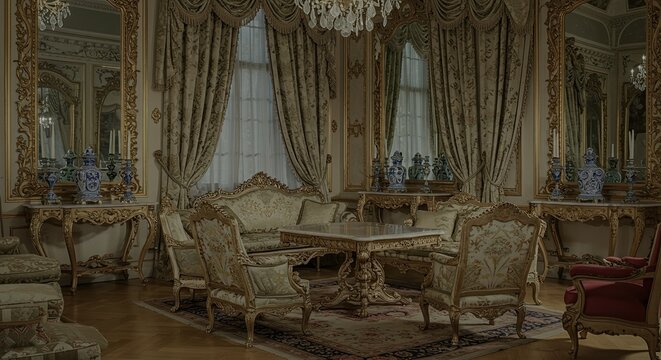 Luxurious Interior with Ornate Furniture and Elegant Décor that exudes elegance and sophistication