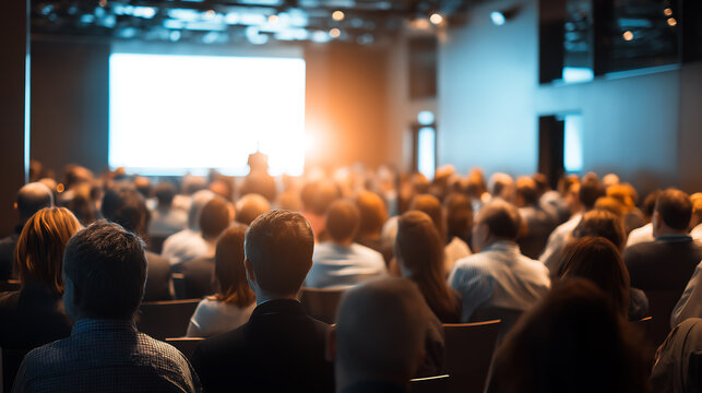 Conference audience presentation seminar business event convention hall