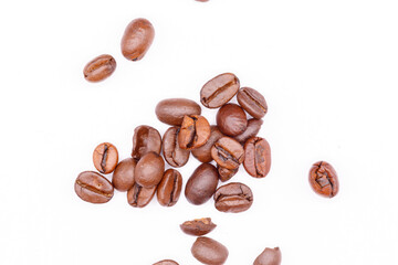 Roasted Coffee Beans on White Background