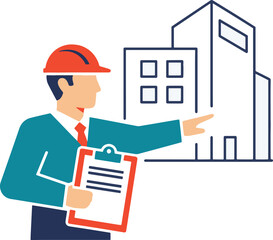 Architect Overseeing Building Plans in Design Presentation