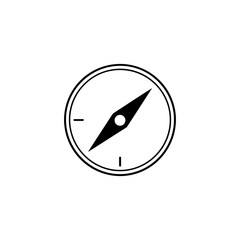 Simple line drawing of a compass isolated on, perfect for navigation and adventure themes