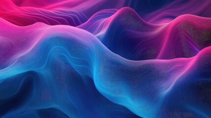 Obraz premium Abstract digital landscape showing flowing neon lines and vibrant waves