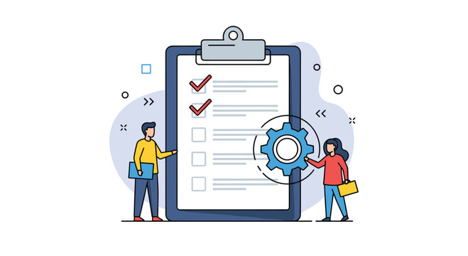 Project management checklist and task management process for successful team collaboration.