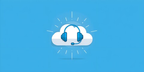 Dynamic cloud headset symbolizes modern communication and seamless digital support solutions for businesses worldwide