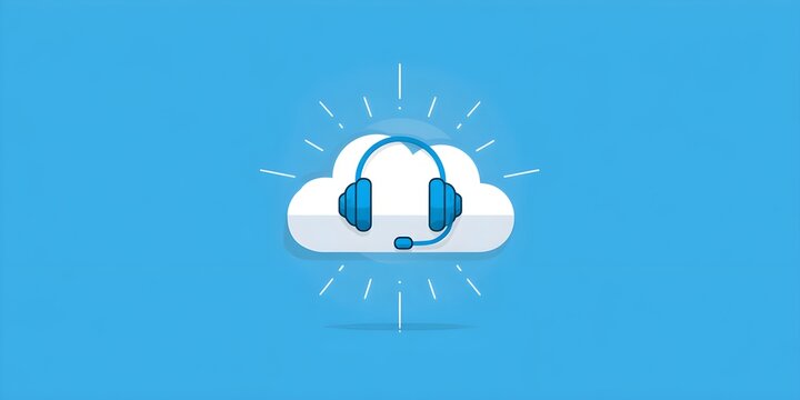 Dynamic cloud headset symbolizes modern communication and seamless digital support solutions for businesses worldwide