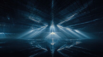 Digital future cyberspace matrix grid light rays