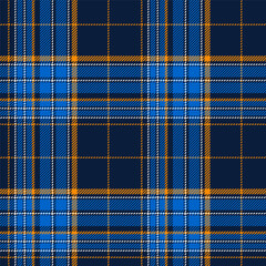 Modern plaid seamless pattern with orange and deep blue
