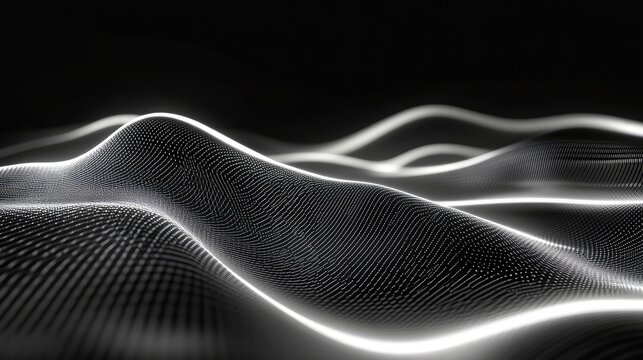Abstract digital wave surface forming data landscape - Powered by Adobe