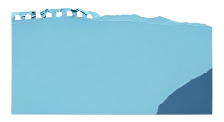 Light blue torn paper texture with ragged edge and copy space