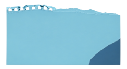 Light blue torn paper texture with ragged edge and copy space