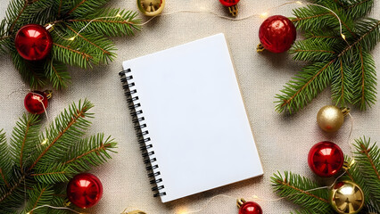 Flatlay Fitness Essentials with Blank Notebook Mockup