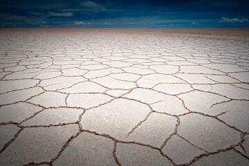 Hexagon salt formation on Uyuni salt flat