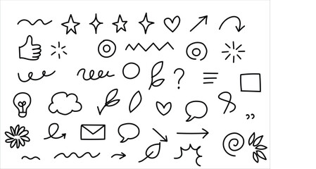 Whimsical Line Art Symbols & Decorative Elements Pack