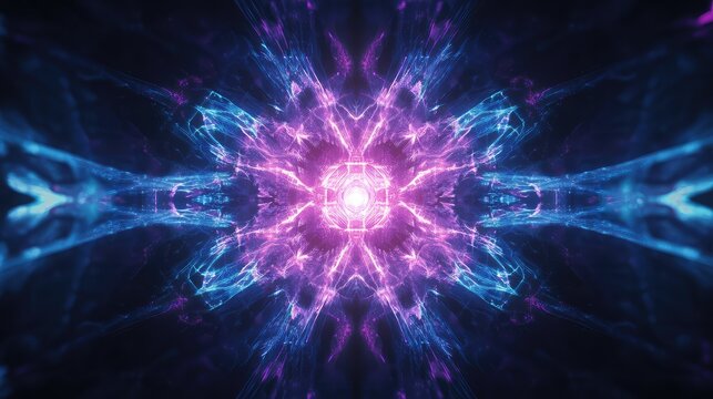 Abstract cosmic energy light glowing in dark space