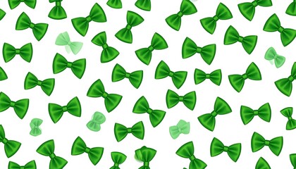 Obraz premium Green bow tie pattern for decorative use on white background.