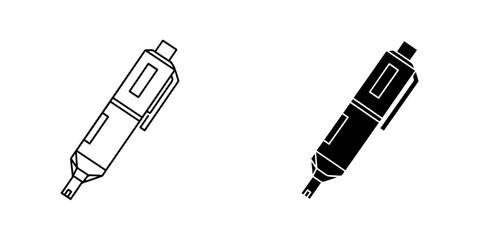 Highlighter icon isolated on marker pen, text highlighter, or felt tip pen concept