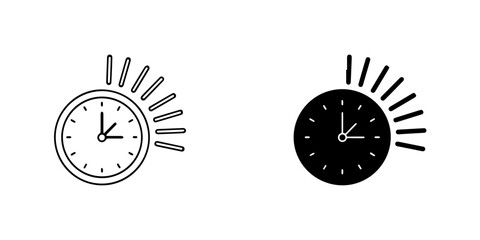 Clock icon set showing time, representing concept of time management, deadline, and schedule isolated on