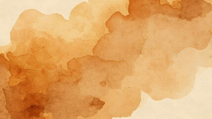 Fototapeta premium Abstract beige and brown watercolor wash background with coffee-toned texture and soft gradients, minimal backdrop with copy space