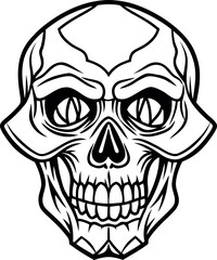Fototapeta premium 💀 Skull and crossbones vector illustration for human death, horror, and scary Halloween symbols