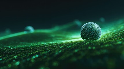 Digital sphere generating green particle network waveform