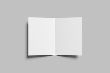 Blank A4 Bi-Fold Brochure Mockup - 3D Illustration