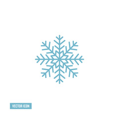 Fototapeta premium Adobe Illustrator Artwork. Flat pastel blue snowflake design isolated on a white background. Vector Illustration.