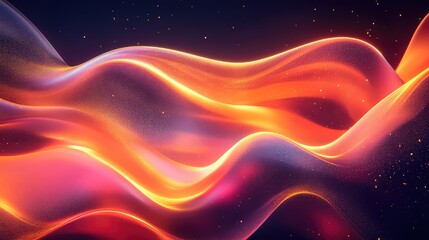 Flowing energetic waves creating abstract particle background