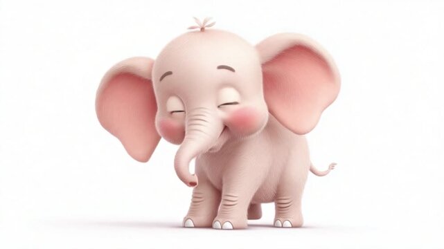 Adorable baby elephant cartoon character