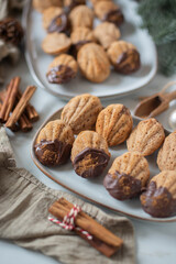 sweet home made gingerbread madeleines  for christmas