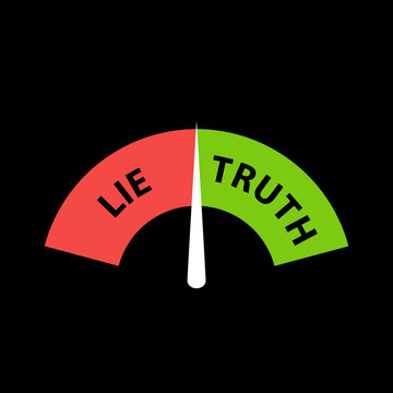 Lie detector gauge icon isolated on black background