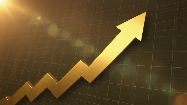 Golden Arrow Ascending Visualizing Growth, Progress, and Success in Business and Finance