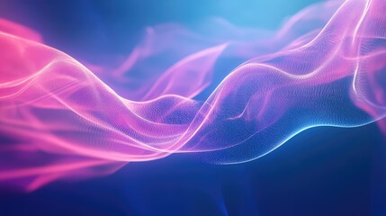 Obraz premium Abstract flowing particle wave light technology background